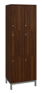 SBS-3322 šatní skříň 6-boxová, 1800x600x400 mm, kovové nohy, ořech královský